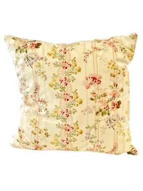 Rare retired Ralph Lauren floral throw pillow cover cream garland roses buds